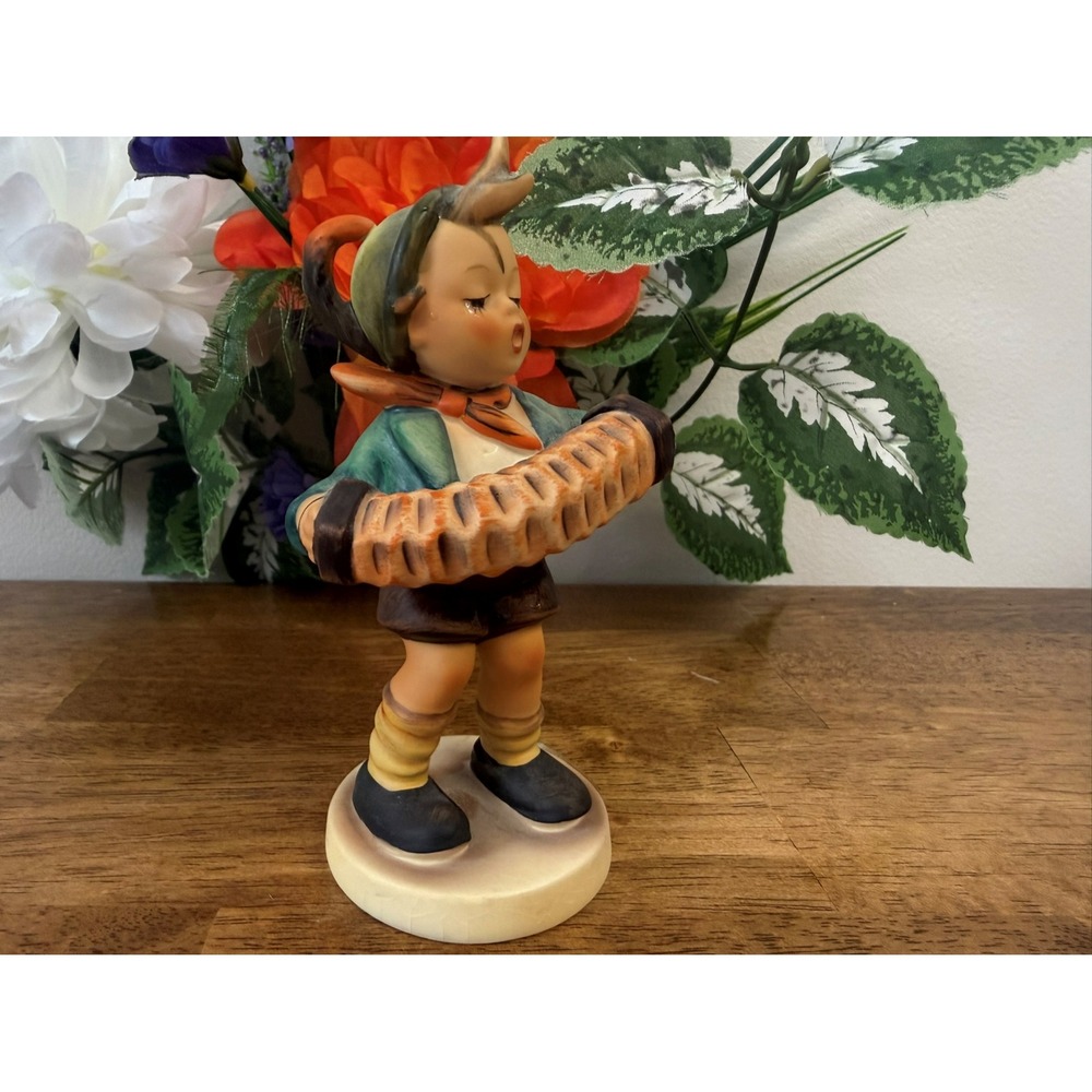 Vintage Goebel Hummel Accordion Boy Figurine West‎ Germany MCM Retro Decor Music